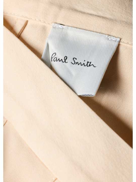 Jupe taille ajustée plissée vanille coton lyocel Paul Smith Femme W1R 309S V02994 02 boutique Strasbourg skirt shop détail 3