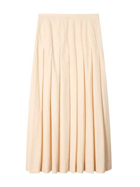 Jupe taille ajustée plissée vanille coton lyocel Paul Smith Femme W1R 309S V02994 02 boutique Strasbourg skirt shop face 1