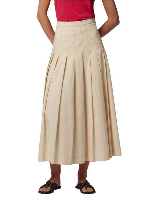 Jupe taille ajustée plissée vanille coton lyocel Paul Smith Femme W1R 309S V02994 02 skirt fashion