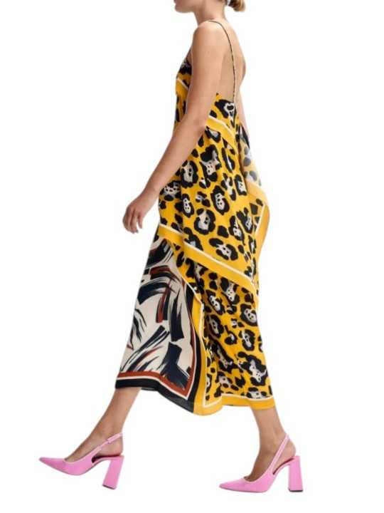 Jupe midi viscose arty choco noir leopard jaune JUANITA J2YO Essentiel Antwerp Femme Boutique Strasbourg profil