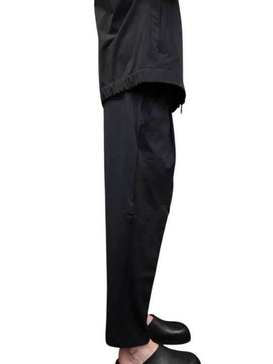 PANTALON PLIS LARGE COURT NOIR CHARBON U7116J G5675 80 UNGARO HOMME vêtement fashion Strasbourg boutique profil