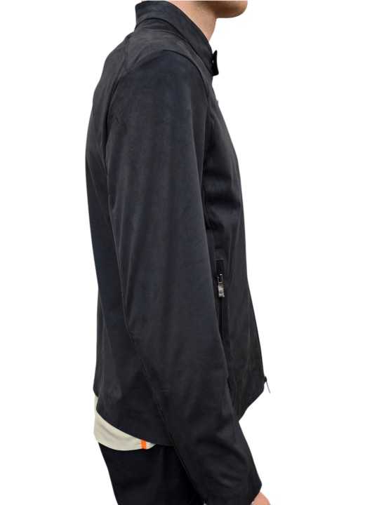 Blouson rider suède tech navy RRD Roberto Ricci Design Homme 26022 60 veste boutique Strasbourg profil