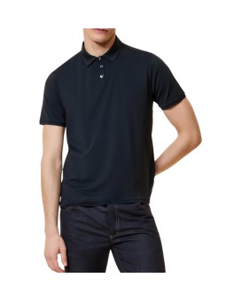 Polo rainuré black navy RRD Roberto Ricci Design Homme 26227 60 boutique Strasbourg shop face