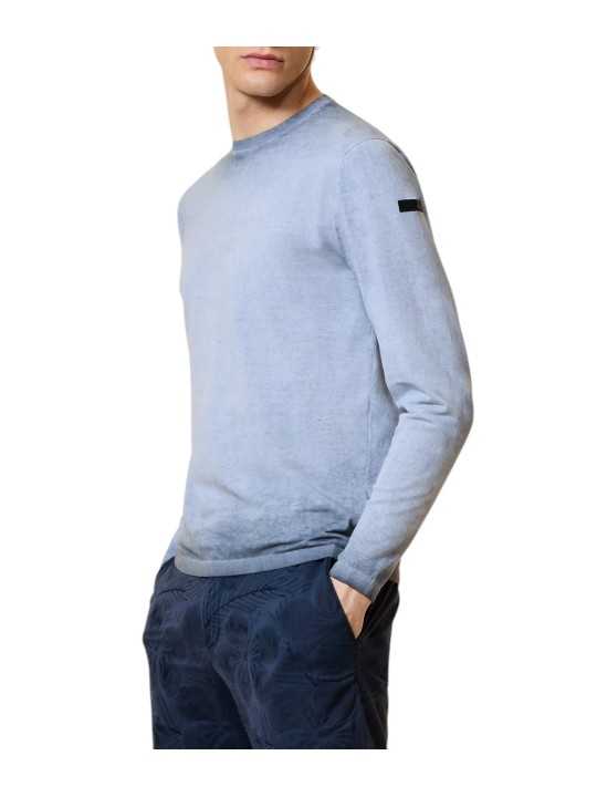 Pull tie & die ciel RRD Roberto Ricci Design Homme 26108 V63 boutique Strasbourg shop store profil