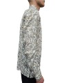 CHEMISE LIN PRINT FEUILLE OLIVIER BLANC VERT CAMEL U4026 C5611 34 UNGARO HOMME vêtement boutique Strasbourg shop store profil