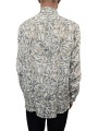CHEMISE LIN PRINT FEUILLE OLIVIER BLANC VERT CAMEL U4026 C5611 34 UNGARO HOMME vêtement boutique Strasbourg shop store dos