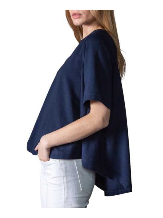 SWEAT MARGAUX LOOSE MANCHES COURTES NAVY ANONYM FEMME boutique Strasbourg profil
