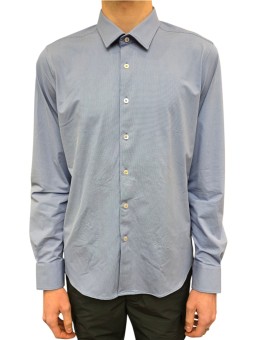 Chemise micro vichy bleu roi RRD Roberto Ricci Design Homme 26254 V82 boutique Strasbourg shirt shop face