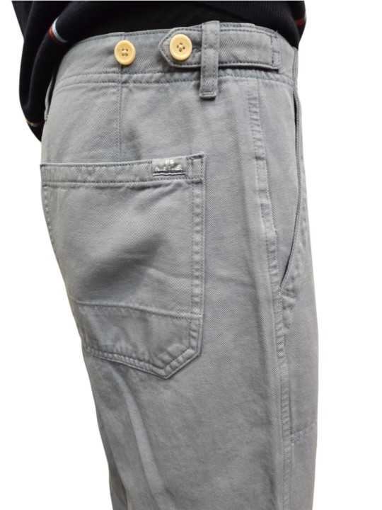 Pantalon charpentier bleu coton lin Paul Smith Homme M2R 897Z V22049 43 boutique Strasbourg shop store détail