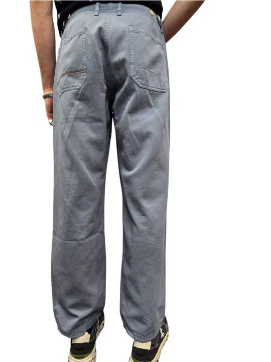 Pantalon charpentier bleu coton lin Paul Smith Homme M2R 897Z V22049 43 boutique Strasbourg shop store dos