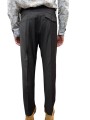 PANTALON CHOCOLAT QUADRILLE 1 PINCE M1R 408Z V02990 69 PAUL SMITH HOMME boutique Strasbourg pant store shop dos