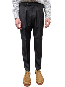 PANTALON CHOCOLAT QUADRILLE 1 PINCE M1R 408Z V02990 69 PAUL SMITH HOMME boutique Strasbourg pant store shop face