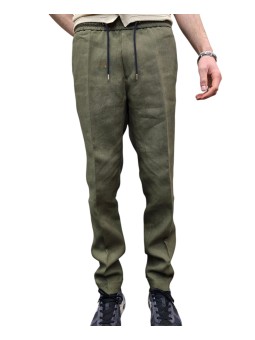 PANTALON LIN TAILLE ELASTIQUEE KAKI M1R 921T V01427 35A PAUL SMITH HOMME boutique Strasbourg pant store face