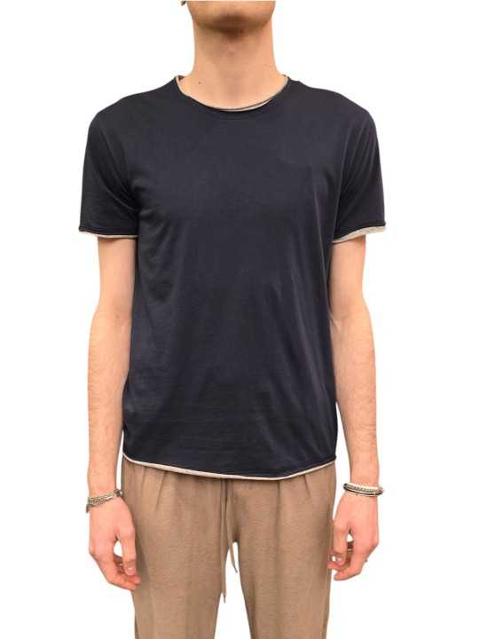 TSHIRT MARIUS COL ROND DOUBLE COTON PIMA NAVY GRIS ANONYM HOMME boutique Strasbourg shop store look