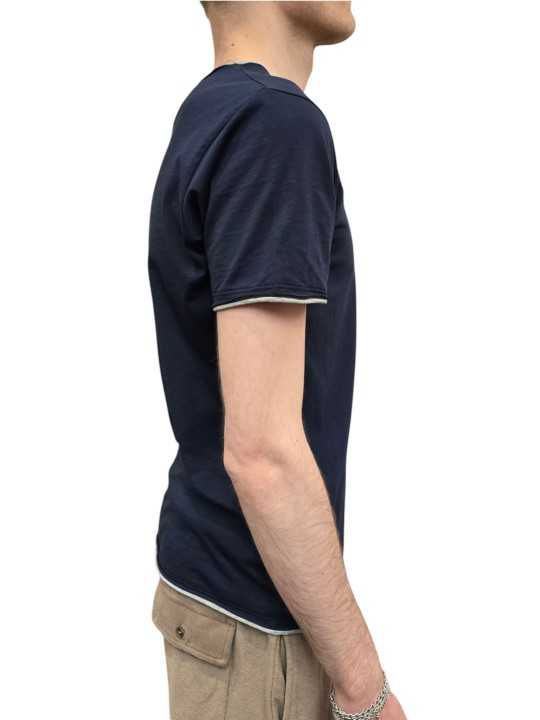 TSHIRT MARIUS COL ROND DOUBLE COTON PIMA NAVY GRIS ANONYM HOMME boutique Strasbourg shop store profil