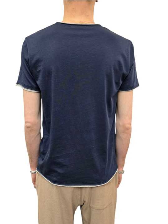 TSHIRT MARIUS COL ROND DOUBLE COTON PIMA NAVY GRIS ANONYM HOMME boutique Strasbourg shop store dos