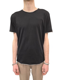 TSHIRT MARIUS COL ROND DOUBLE COTON PIMA NOIR GRIS ANONYM HOMME boutique Strasbourg shop store face