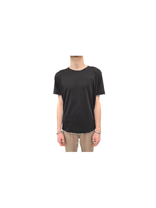 TSHIRT MARIUS COL ROND DOUBLE COTON PIMA NOIR GRIS ANONYM HOMME boutique Strasbourg shop store look