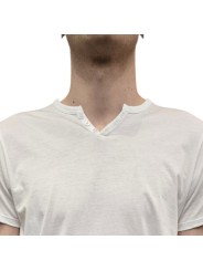 TSHIRT JIMMY COL TUNISIEN COTON PIMA BLANC ANONYM HOMME boutique Strasbourg shop store col