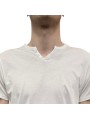 TSHIRT JIMMY COL TUNISIEN COTON PIMA BLANC ANONYM HOMME boutique Strasbourg shop store col