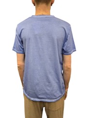 TSHIRT JIMMY W COL TUNISIEN COTON PIMA BLEU CHAMBRAY ANONYM HOMME boutique Strasbourg shop store dos