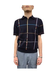 Polo navy quadrillé multi baya Paul Smith Homme M1R 783Z V03025 49 store Strasbourg face