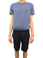 TSHIRT MILO COL V COTON PIMA BLEU AMIRAL ANONYM HOMME boutique Strasbourg store shop look