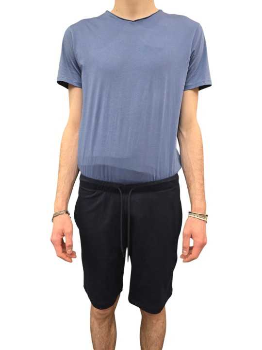 TSHIRT MILO COL V COTON PIMA BLEU AMIRAL ANONYM HOMME boutique Strasbourg store shop look