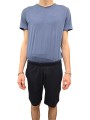 TSHIRT MILO COL V COTON PIMA BLEU AMIRAL ANONYM HOMME boutique Strasbourg store shop look