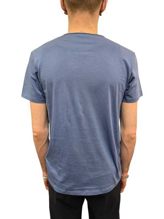 TSHIRT MILO COL V COTON PIMA BLEU AMIRAL ANONYM HOMME boutique Strasbourg store shop dos