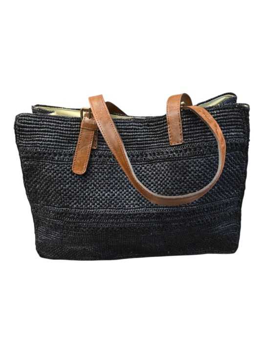 SAC NOMAD NOIR CARRE SANGLE CUIR REGLABE IBELIV FEMME boutique bag Store Strasbourg shop dos
