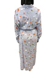 Robe chemise midi ciel broderies fleurs orange vert Jamanna J3NB Essentiel Antwerp concept store dos