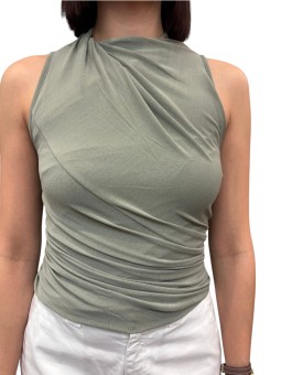 TOP CREPE VISCOSE LUNA TOP VERT JADE LI01F 7109 CVI 45 LILIES RICK OWENS FEMME Créateur store face