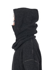 COL CAPUCHE GRIS FONCE YACK GK01 80 ISABEL BENENATO écharpe boutique Strasbourg shop store profil