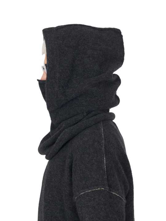 COL CAPUCHE GRIS FONCE YACK GK01 80 ISABEL BENENATO écharpe boutique Strasbourg shop store profil