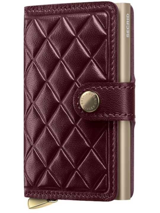 MINIWALLET PREMIUM EMBOSS MED DIAMOND BORDEAUX PORTE CARTES SECRID boutique store shop Strasbourg face