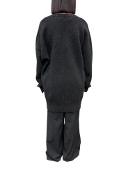 PULL TUNIQUE COL V GRIS FONCE YACK UK03 80 ISABEL BENENATO Créateur store dos