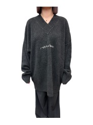 PULL TUNIQUE COL V GRIS FONCE YACK UK03 80 ISABEL BENENATO Créateur store face