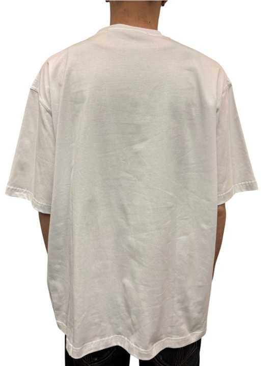 TSHIRT OVERSIZE UJ12 02 BLANC MANCHES COURTES ISABEL BENENATO homme shop boutique Strasbourg store back