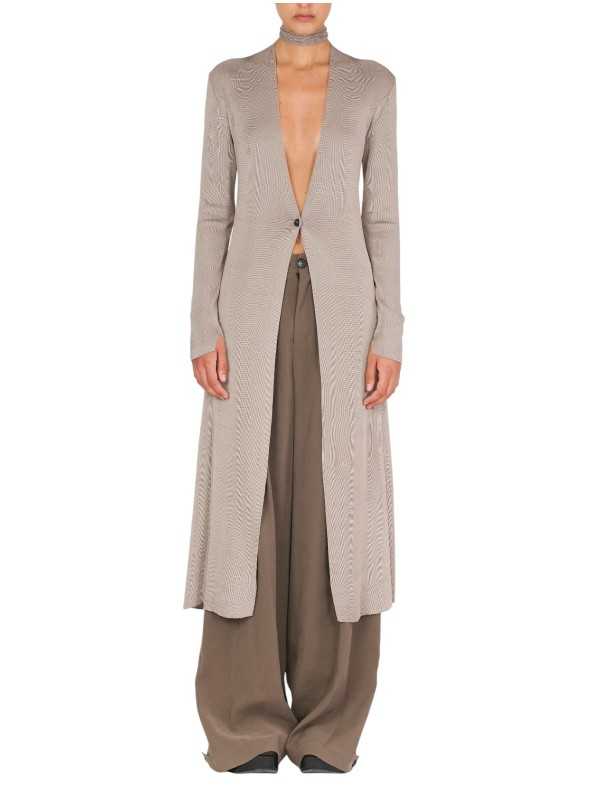 CARDIGAN LONG FENTE TRICOTE BOUTON DK04S26 162 ISABEL BENENATO FEMME vêtement boutique Strasbourg créateur face