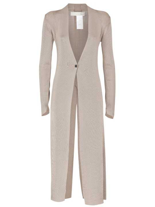 CARDIGAN LONG FENTE TRICOTE BOUTON DK04S26 162 ISABEL BENENATO FEMME vêtement boutique Strasbourg créateur flat