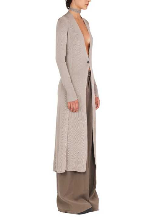 CARDIGAN LONG FENTE TRICOTE BOUTON DK04S26 162 ISABEL BENENATO FEMME vêtement boutique Strasbourg créateur profil