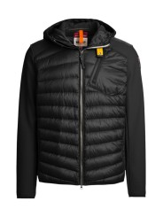 DOUDOUNE NOLAN NOIR MANCHE NID D ABEILLE CAPUCHE PMHYWU02 0541 PARAJUMPERS HOMME face