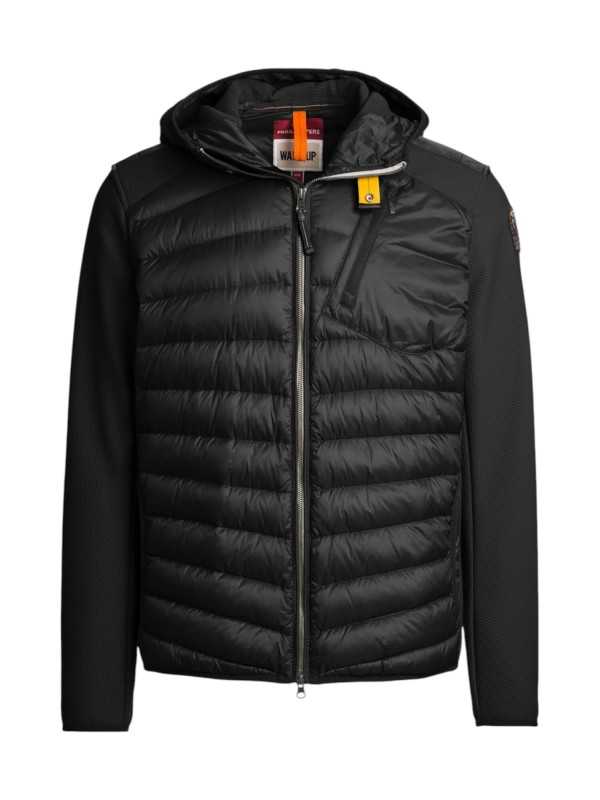 DOUDOUNE NOLAN NOIR MANCHE NID D ABEILLE CAPUCHE PMHYWU02 0541 PARAJUMPERS HOMME face