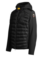 DOUDOUNE NOLAN NOIR MANCHE NID D ABEILLE CAPUCHE PMHYWU02 0541 PARAJUMPERS HOMME profil