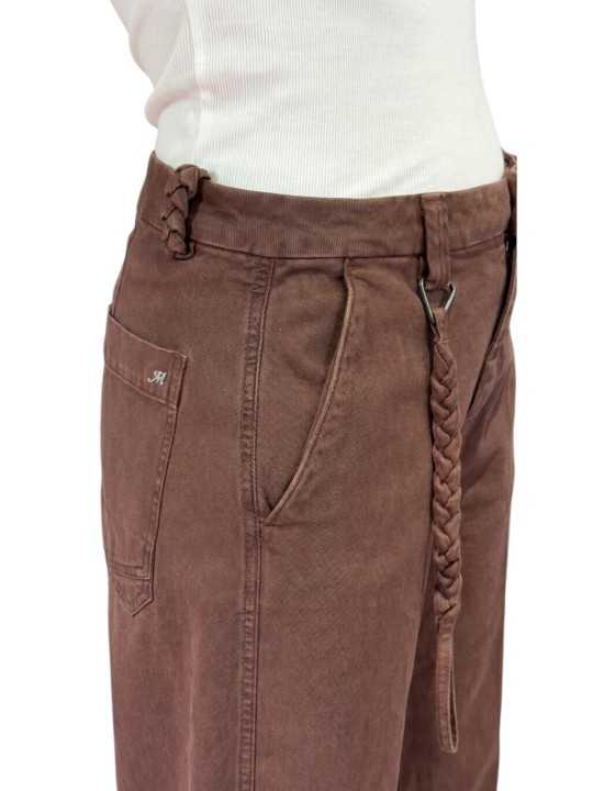 Pantalon chocolat Valérie large tresse 4PNT7V1210 CBE0725 800 Mason’s femme boutique Strasbourg détail