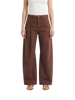 Pantalon chocolat Valérie large tresse 4PNT7V1210 CBE0725 800 Mason’s femme boutique Strasbourg front