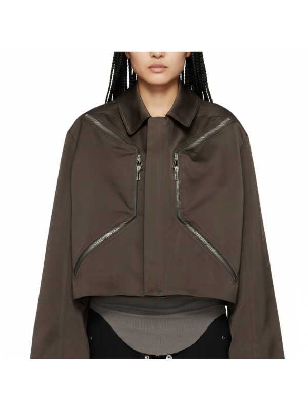 Blouson Heizer Mac Jacket poches zippées dark dust Rick Owens femme RP01F6705 THD 78 boutique strasbourg shop store online front