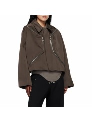 Blouson Heizer Mac Jacket poches zippées dark dust Rick Owens femme RP01F6705 THD 78 boutique strasbourg shop store online look