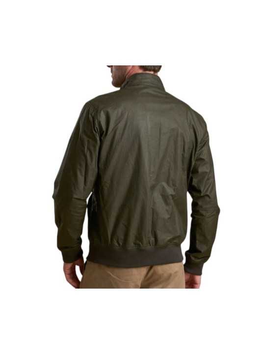 BLOUSON COURT ROYSTON WAX OLIVE COL VELOURS MWX1350 OL51 BARBOUR HOMME boutique Strasbourg store dos